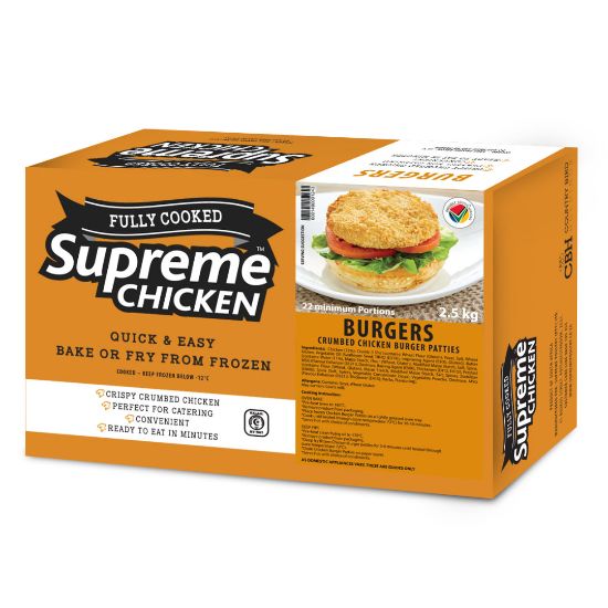 Picture of Chicken Burger Patties Crumbed Supreme 2.5kg