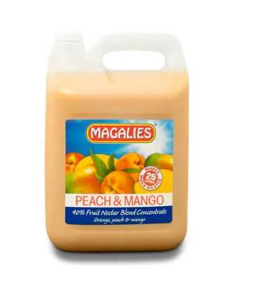 Show details for Juice Magalies PEACH/Mango 40% 1+4 5L Picture of Juice Magalies PEACH/Mango 40% 1+4 5L