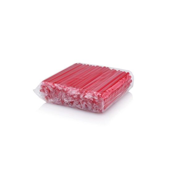 Picture of Straws Thick Smoothie Red (10mm x 210mm) (100's)