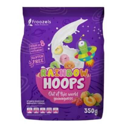 Show details for Cereal Rainbow Hoops Gluten Free 350g Picture of Cereal Rainbow Hoops Gluten Free 350g