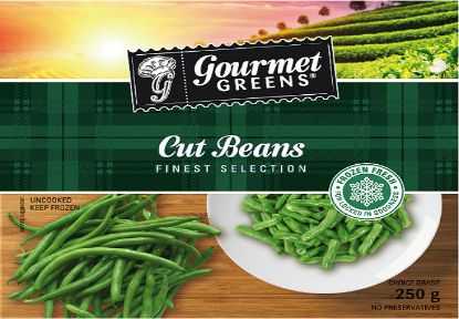 Show details for Frozen Gourmet Greens Beans Cut 250g Picture of Frozen Gourmet Greens Beans Cut 250g