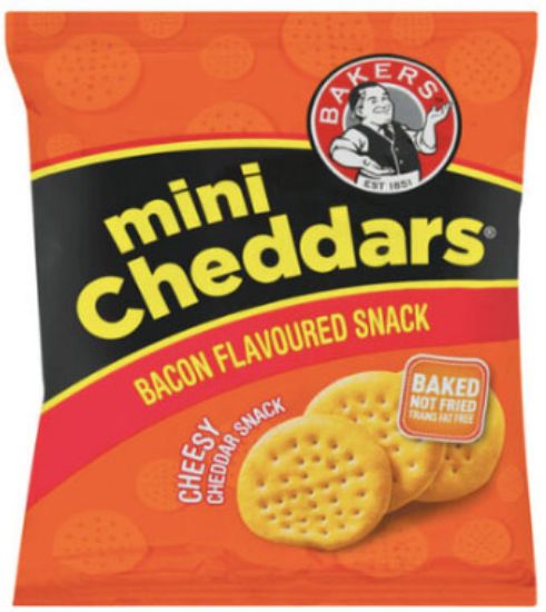 Picture of Biscuits Bakers Mini Cheddars Bacon 33g each