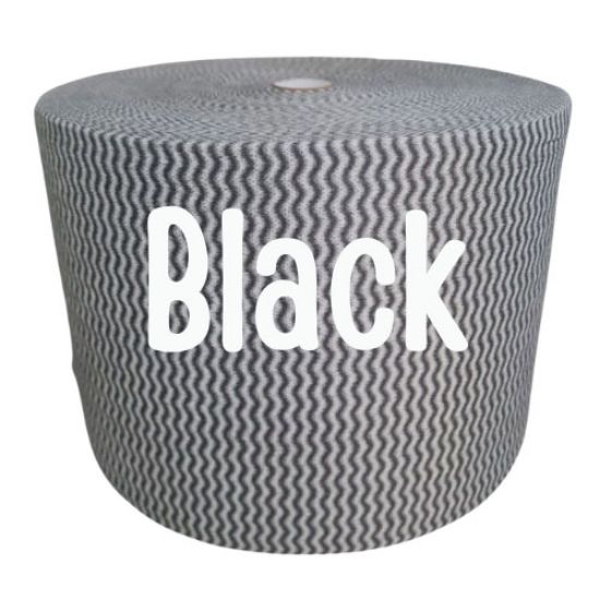 Picture of Cloth Roll Black Duralite Spunlace 24cm x 50cm (800 Sheets)