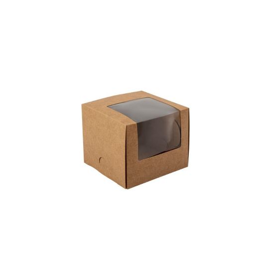 Picture of Cupcake Box Kraft Window (100)