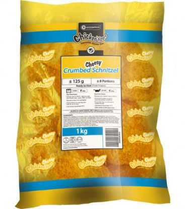 Show details for Chicken Schnitzel Crumbed Cheese 6kg Sov(+/- 48's) Picture of Chicken Schnitzel Crumbed Cheese 6kg Sov(+/- 48's)
