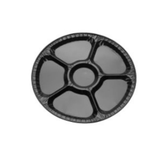 Picture of PET Cater Tray Black 6Div 435 x 20mm (10)(MP201)