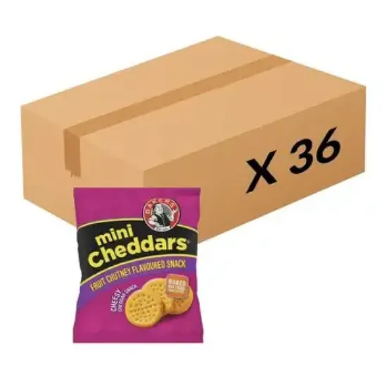 Picture of Biscuits Bakers Mini Cheddars Fruit Chutney 36 x 33g