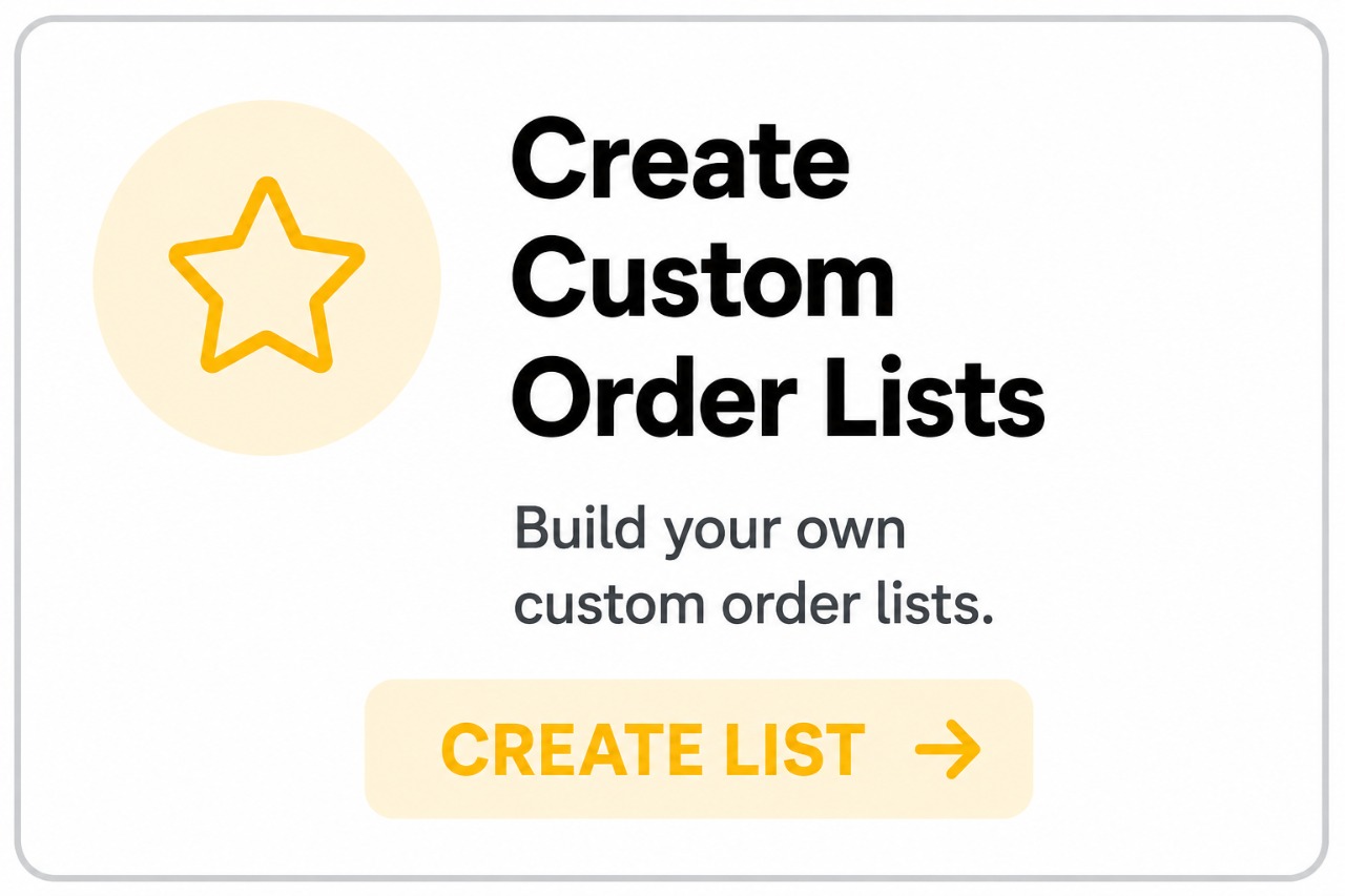 Create Custom Order List